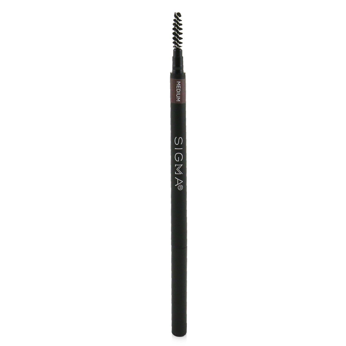 Dual-ended brow pencil with fine tip and spoolie brush for precise, natural-looking, defined brows in medium shade.