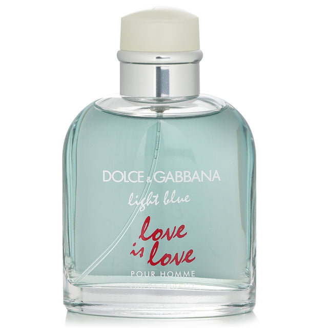 Dolce & Gabbana Light Blue Love Is Love EDT, 125ml, vibrant fruity scent with notes of bergamot, apple, and vanilla.