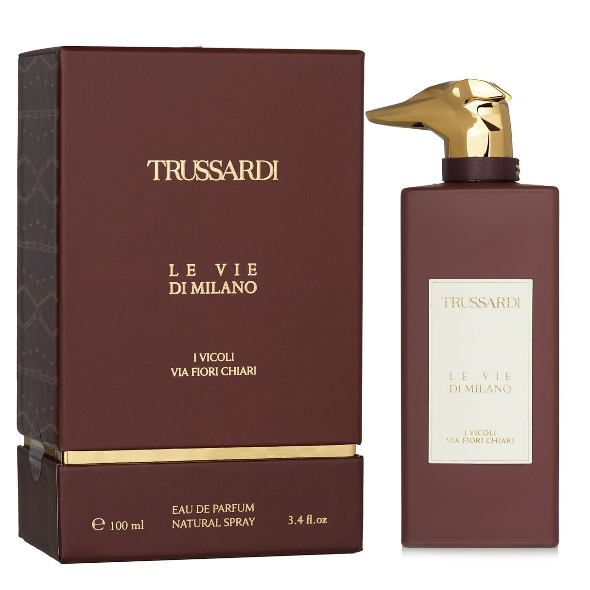 Trussardi - I Vicoli Via Fiori Chiari Eau De Parfum Spray 100ml, a unisex fragrance with spicy and creamy notes for all occasions.