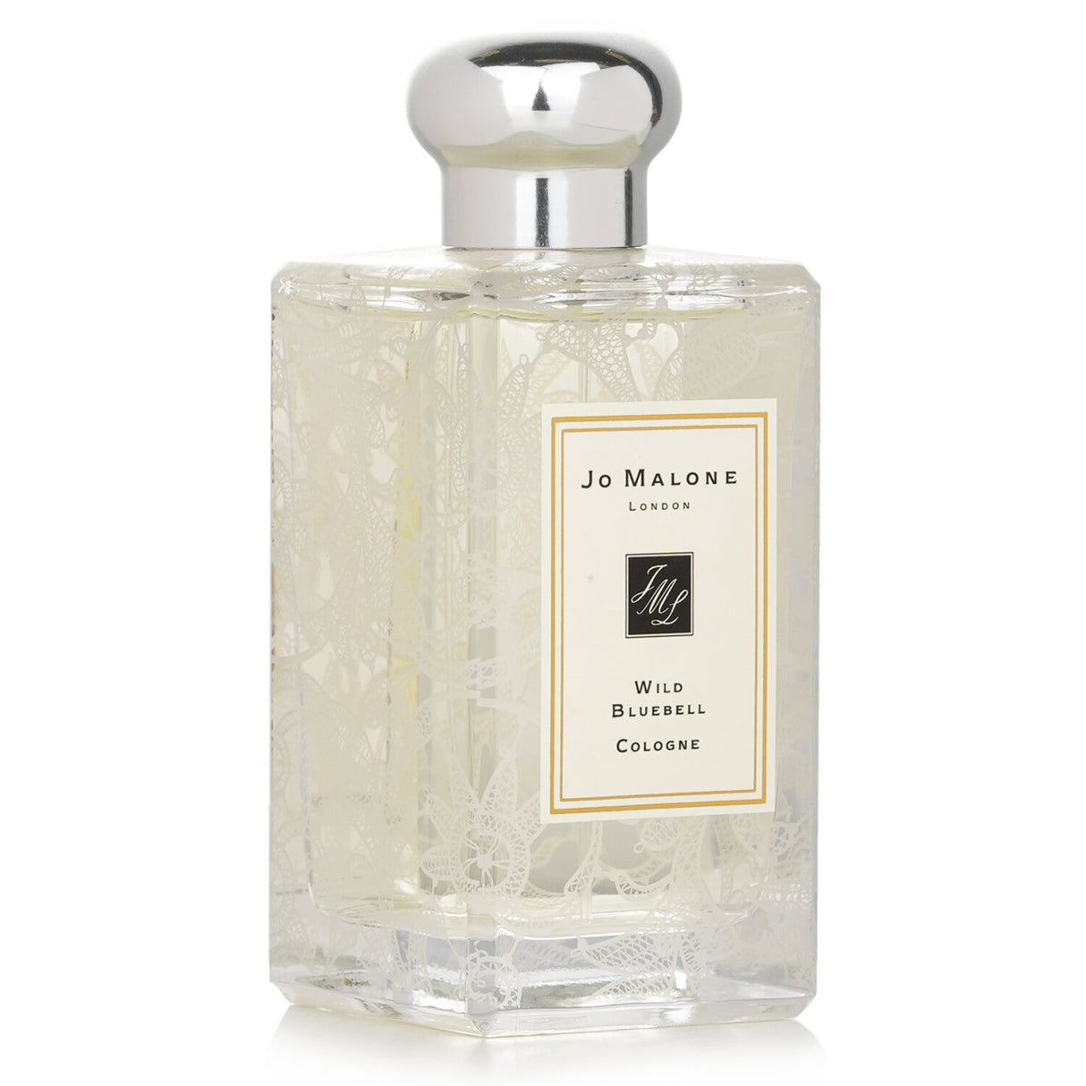 Jo Malone Wild Bluebell Cologne Spray in a Daisy Leaf Lace design offering a fresh, floral fragrance for spring and summer.