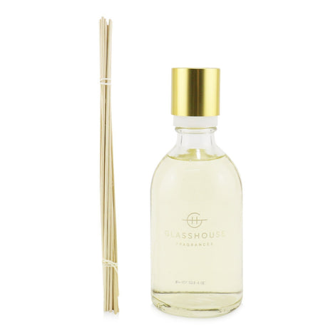 Luxury glass diffuser featuring Mediterranean scents of sea salt, saffron, and floral notes, crafted in Australia.