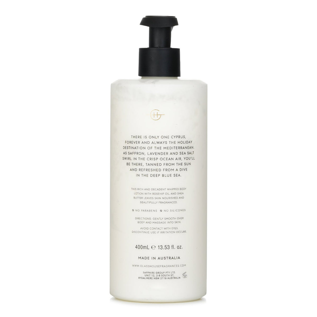 Luxurious whipped body lotion with shea butter and rosehip oil, featuring a Sea Salt & Saffron fragrance for smooth, hydrated skin.