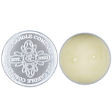 100% beeswax tin candle in Green Tea scent, eco-friendly with wooden wicks, 25-hour burn time, hand-poured in Hong Kong.