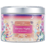 100% beeswax candle in a tin, Havana Nights scent with wooden wicks, eco-friendly, burns for 25 hours, hand-poured in Hong Kong.