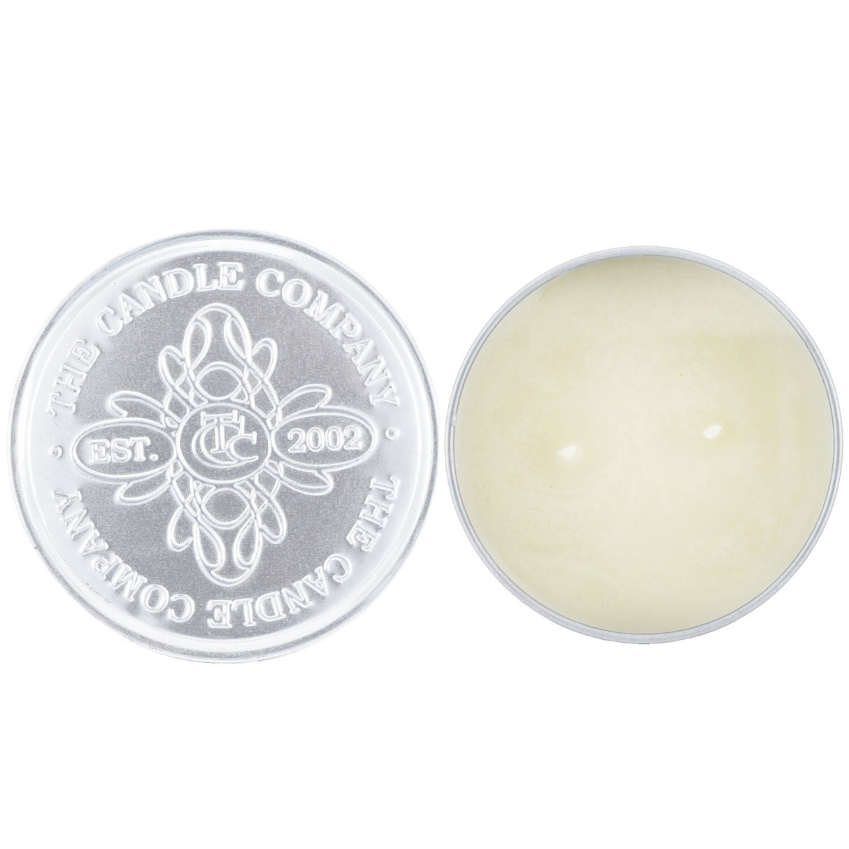 100% beeswax tin candle in golden hue, featuring wooden wicks for a clean burn, eco-friendly, hand-poured in Hong Kong.