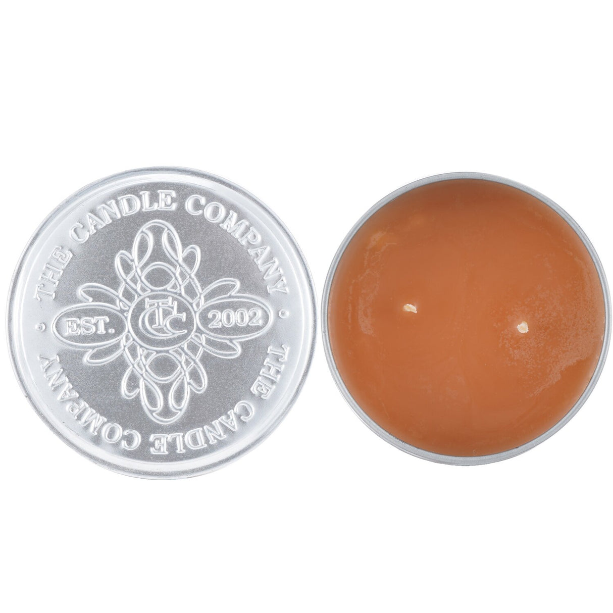 100% beeswax tin candle in Sampaguita scent, eco-friendly, with wooden wick for clean burn, 8x6 cm, lasting 25 hours.