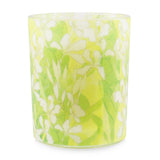 100% beeswax votive candle in Ginger Lily scent, eco-friendly, clean-burning, housed in recycled glass with 14-hour burn time.