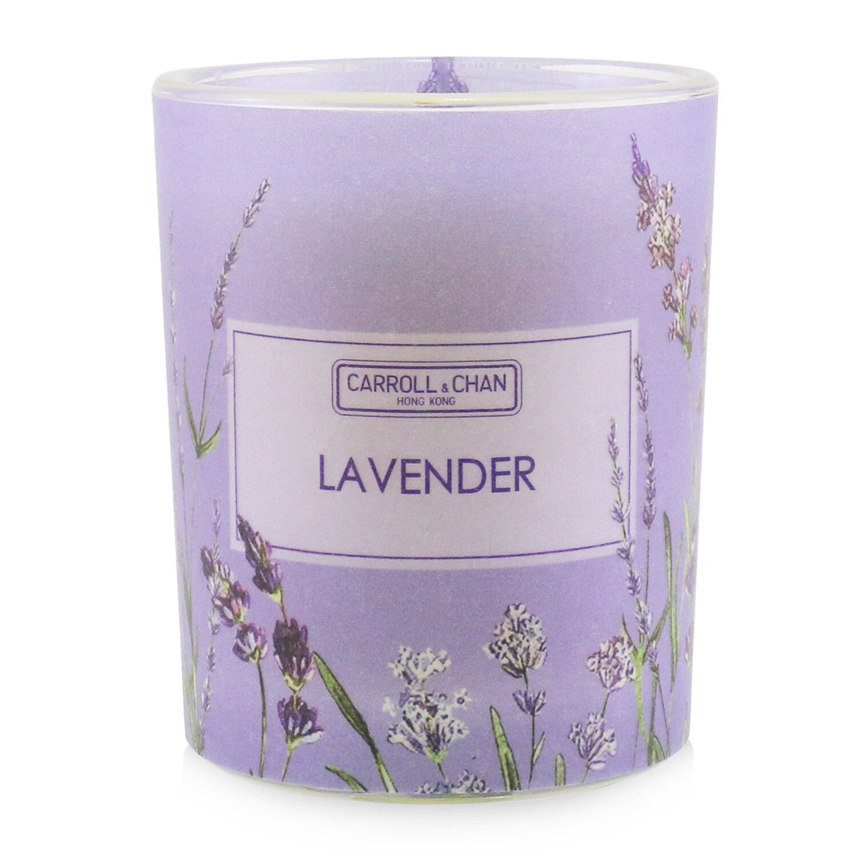 A 100% beeswax votive candle in lavender scent, housed in a recycled glass jar for a clean, eco-friendly burn.