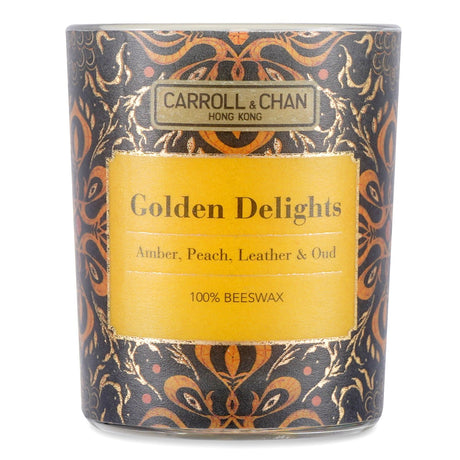 Beeswax votive candle in a recycled glass jar, warm honey scent, and clean burn with natural cotton wick, 14-hour duration.