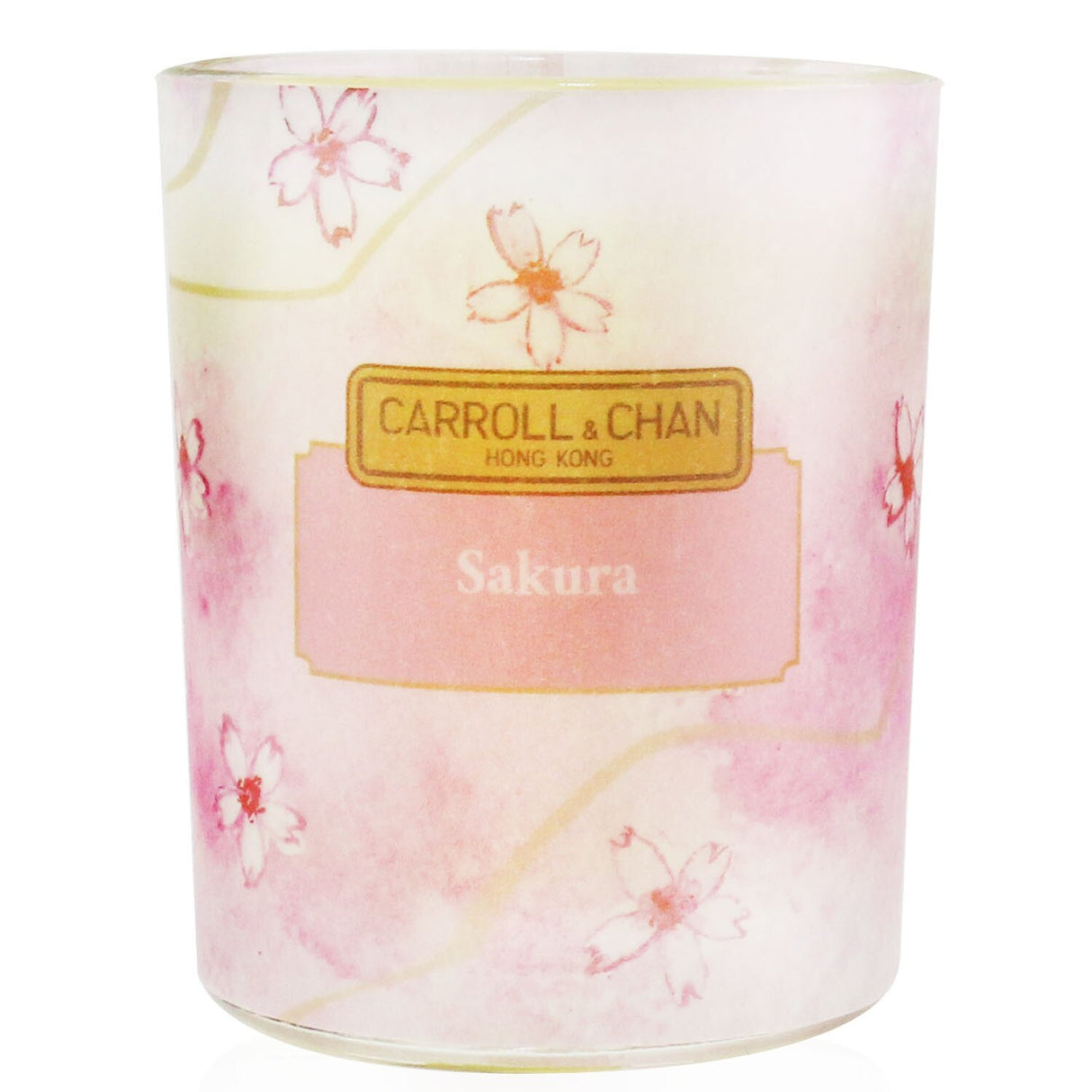 100% beeswax votive candle in Sakura scent, housed in a recycled glass jar, providing a clean burn for 14 hours.