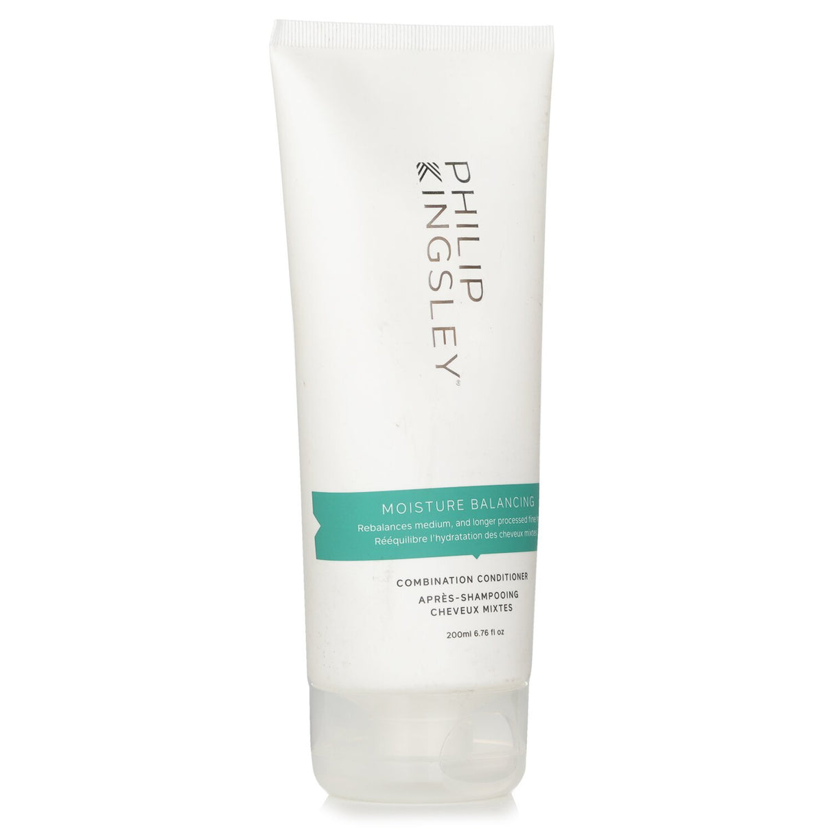 Philip Kingsley Moisture Balancing Combination Conditioner, 200ml, nourishes, strengthens, detangles, and adds shine to hair.