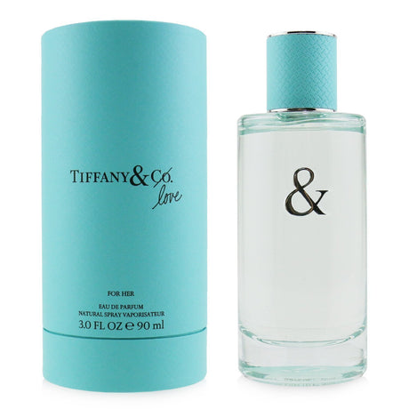 Tiffany & Co. Tiffany & Love For Her Eau De Parfum Spray in a 90ml bottle, featuring floral and woody notes for modern elegance.