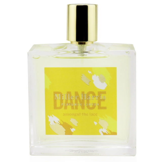 Miller Harris Dance Amongst The Lace Eau De Parfum, a vibrant unisex fragrance with citrus, mint, and earthy notes in a 100ml bottle.