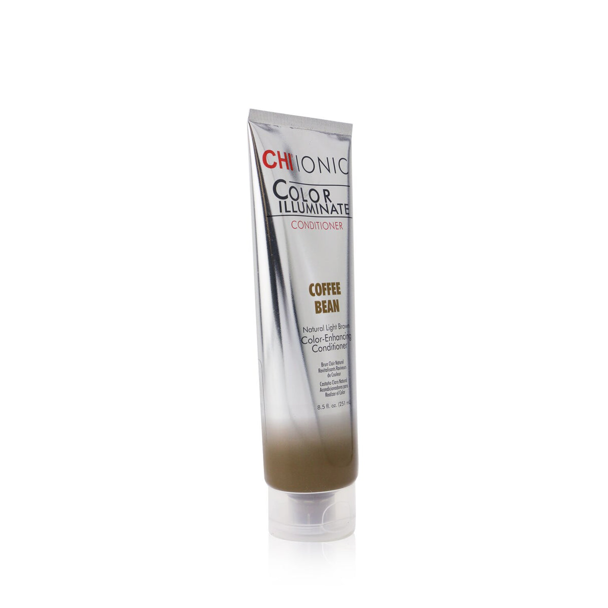 CHI Ionic Color Illuminate Conditioner in #Coffee Bean, 251ml, enhances color, hydrates hair, and is free of harmful additives.