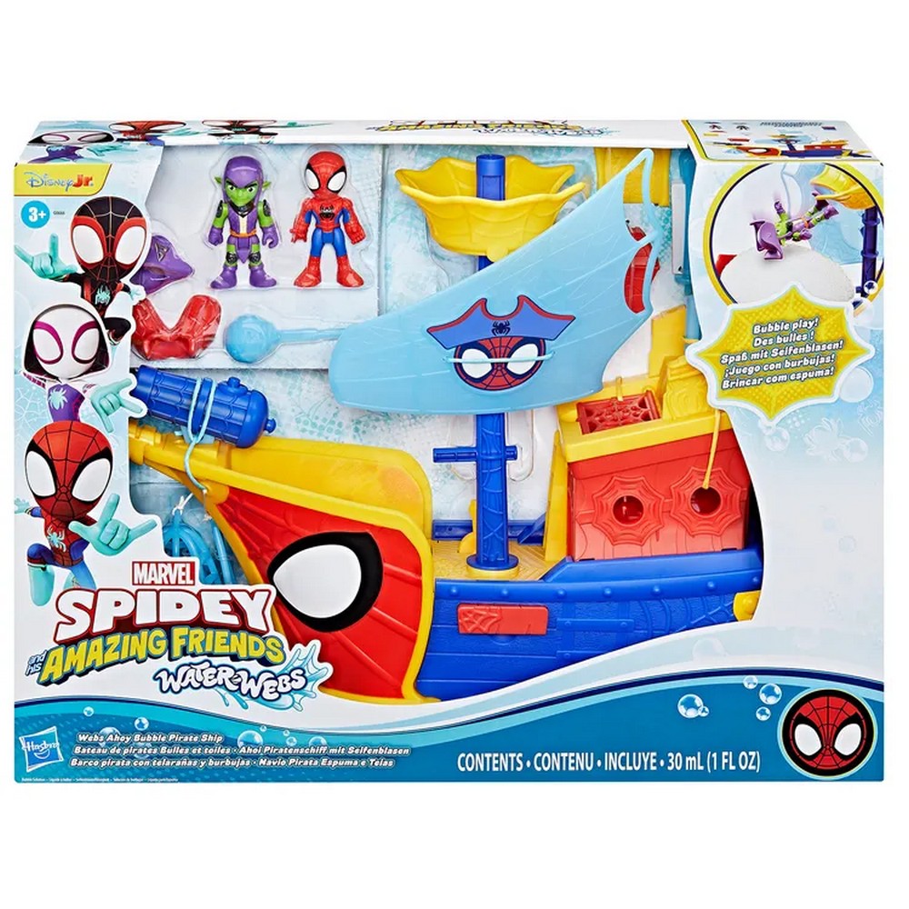 Spidey and His Amazing Friends Webs Ahoy Bubble Ship Playset
