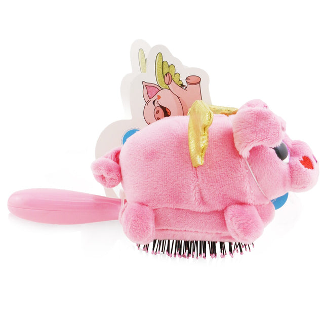 Vibrant Wet Brush - Plush Brush featuring a playful flying pig design, perfect for kids to gently detangle hair.