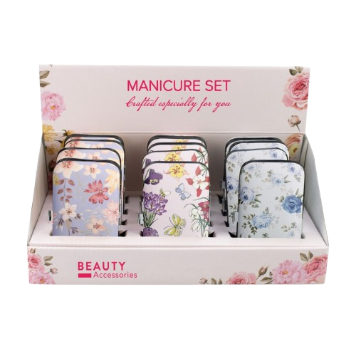 Small Floral Manicure Set Display - 12pcs