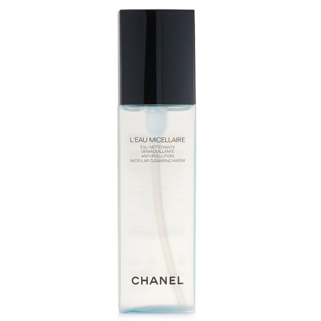 Chanel L'Eau Micellaire Anti-Pollution Cleansing Water, 150ml, removes makeup while hydrating and respecting skin's pH.