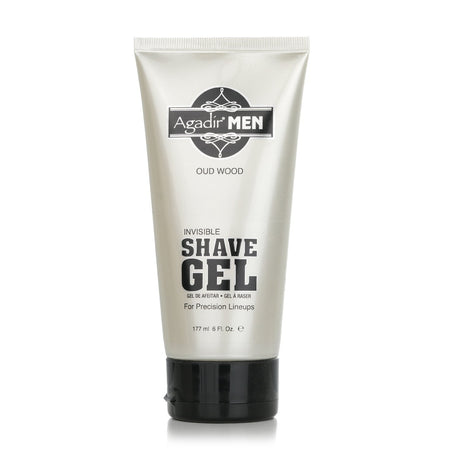 Transparent shave gel for men infused with Oud Wood and Argan Oil for a smooth, luxurious shaving experience.