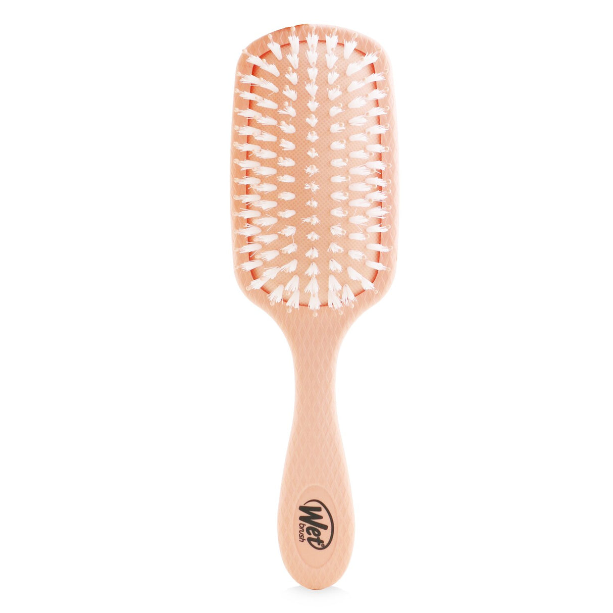 Eco-friendly Wet Brush with coconut oil for shine, featuring soft bristles and biodegradable handle for healthy hair care.