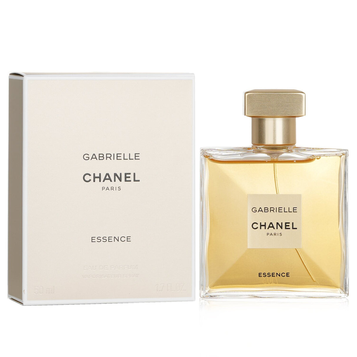 Chanel Gabrielle Essence Eau De Parfum, a floral woody scent with vibrant top notes and a luxurious creamy base in 50ml bottle.