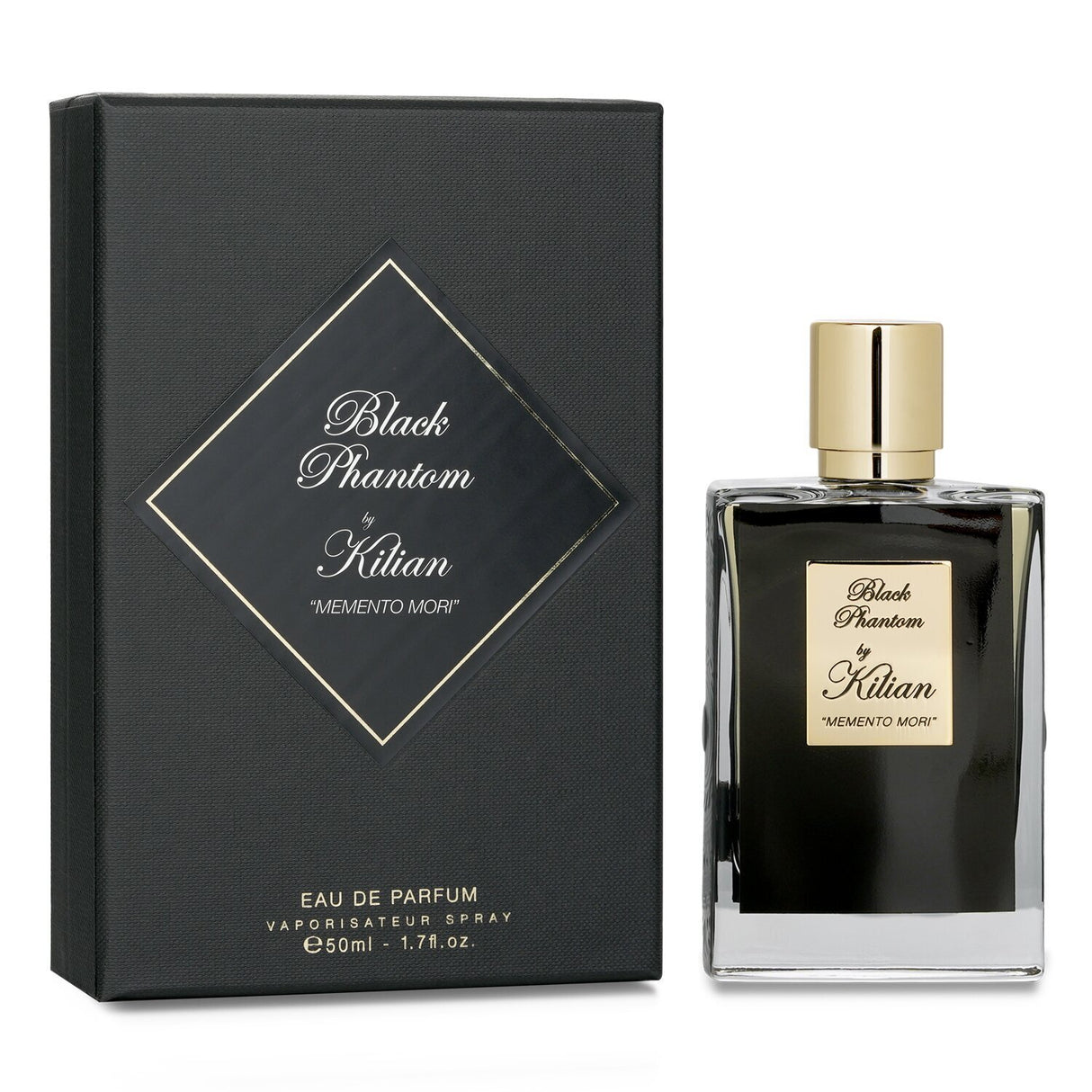 Kilian Black Phantom Eau De Parfum: a unisex gourmand woodsy fragrance with notes of rum, chocolate, and sandalwood in 50ml.