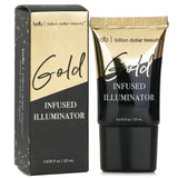 Billion Dollar Brows Gold Infused Illuminator in 20ml; enhances radiance, hydrates, and smooths for a youthful glow.