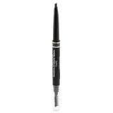 Dual-ended triangular brow pencil in Taupe with a spoolie brush for shaping, defining, and blending for flawless brows.