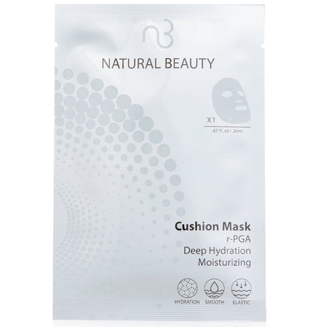 Natural Beauty r-PGA Deep Hydration Mask in a box of six 20ml treatments for intense moisturizing and soothing skin care.