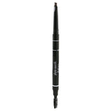 Triangular-tipped brow pencil in #4 Moka for shaping, filling, and defining eyebrows, with brush and highlighter included.