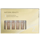 Natural Beauty Centella Revitalizing Supreme Ampoule set, 7 x 3ml vials for intensive skin repair and hydration.