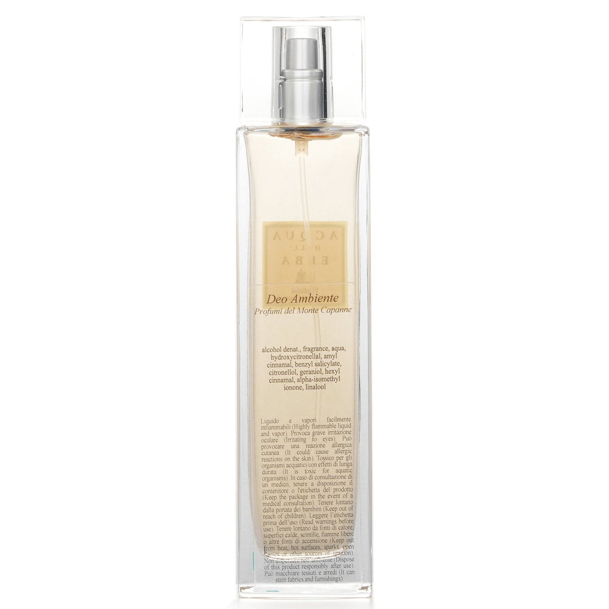 Elegant Acqua Dell'Elba room spray with floral and woody notes, perfect for refreshing any space and creating a serene ambiance.
