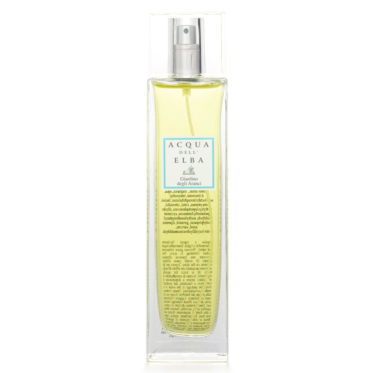 Luxurious Acqua Dell'Elba Room Spray, Giardino Degli Aranci, 100ml, featuring refreshing citrus and woody Mediterranean notes.