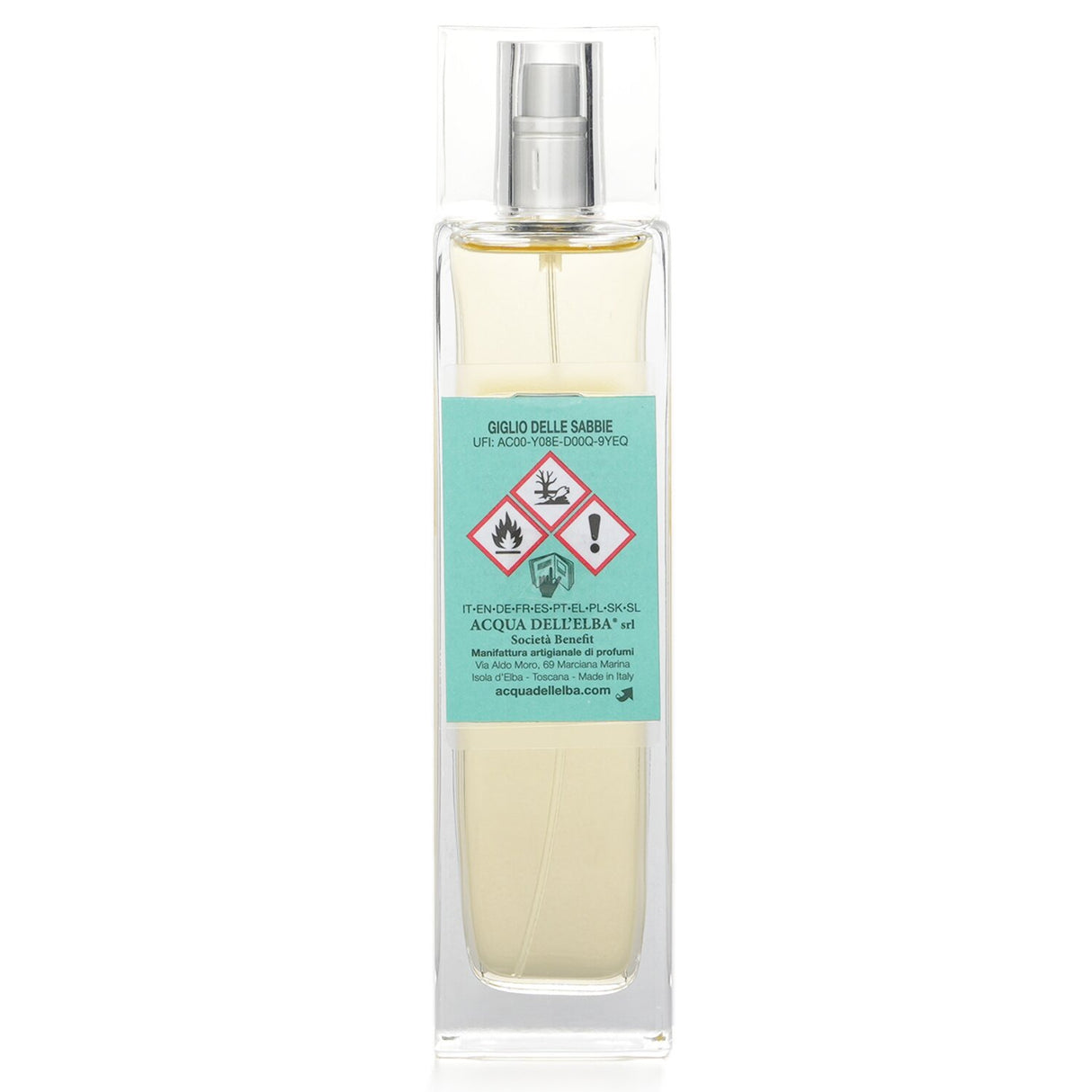 Acqua Dell'Elba Giglio Delle Sabbie Room Spray, 100ml, infuses spaces with floral notes for a serene, coastal ambiance.