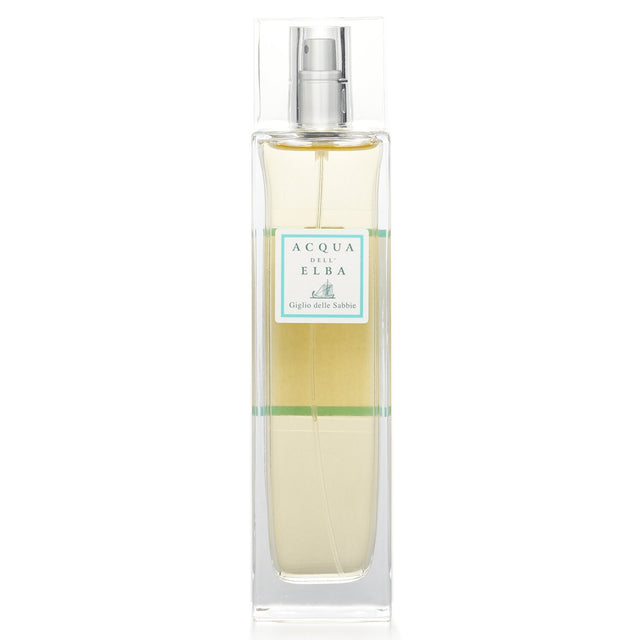 Luxurious Acqua Dell'Elba room spray in Giglio Delle Sabbie, featuring floral notes for a relaxing home ambiance.