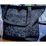CHX 85108 "Too Many Dice" Large Gusseted Bottom Black Tote Bag