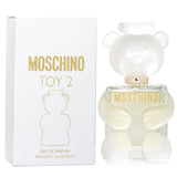 Moschino Toy 2 Eau De Parfum Spray in a teddy bear bottle, featuring floral and woody notes for a cheerful, youthful fragrance.