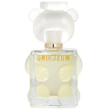 Playful teddy bear bottle of Moschino Toy 2 Eau De Parfum featuring a fresh floral woody scent for the modern woman.