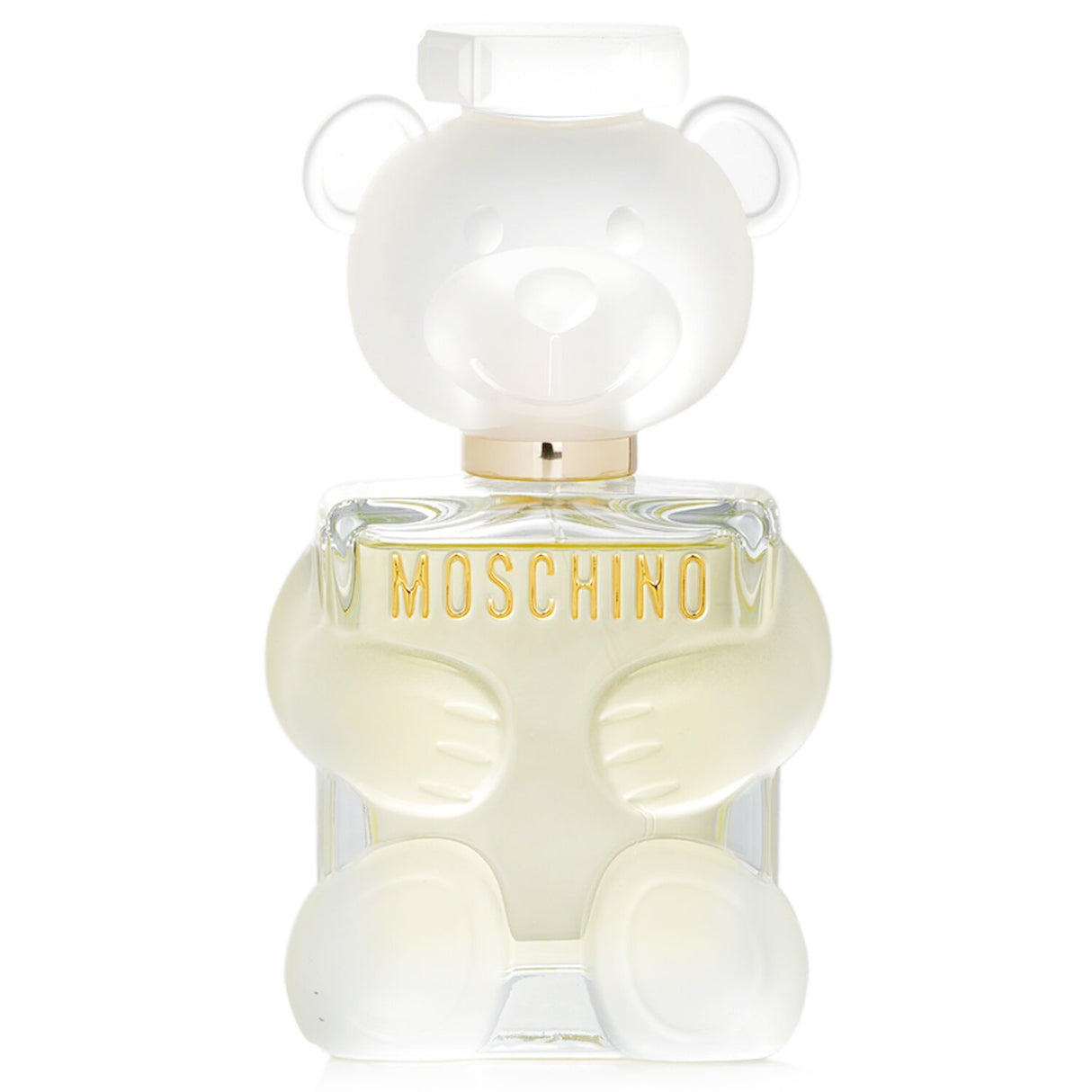 Playful teddy bear bottle of Moschino Toy 2 Eau De Parfum, featuring vibrant floral woody notes for young women.