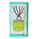Frosted glass aroma diffuser with eucalyptus and cedar, includes 6 willow sticks for 6-8 weeks of invigorating fragrance.
