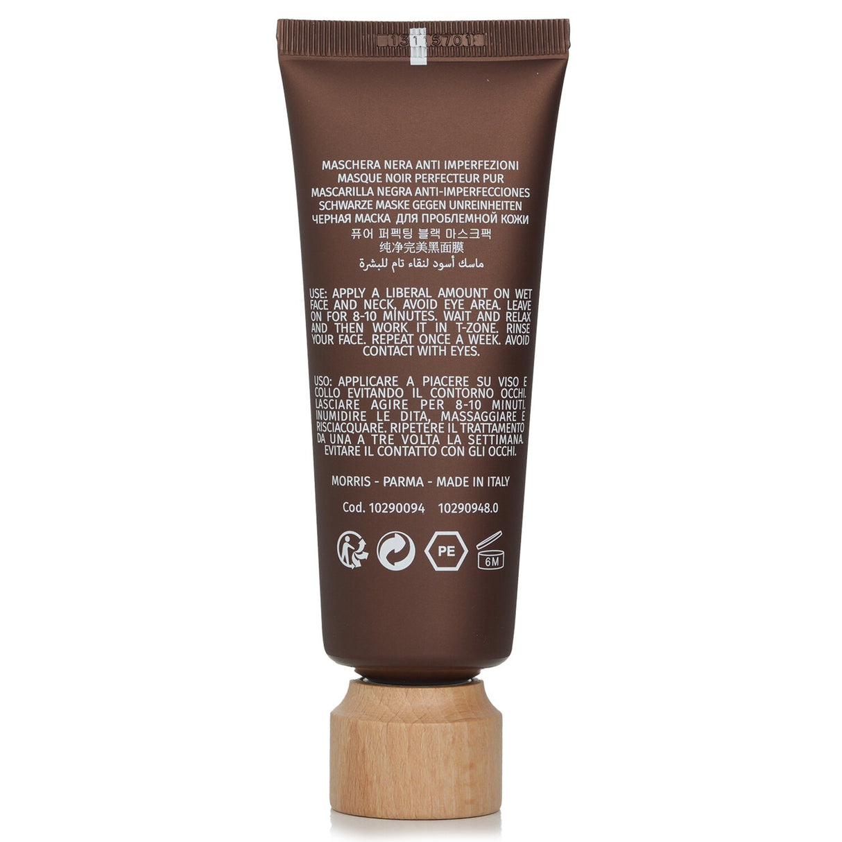 I Coloniali Mattifying & Pureness Black Mask in a 75ml tube, detoxifies skin with Black Clay and natural extracts for a radiant complexion.