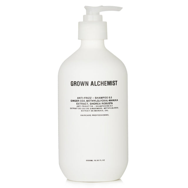 Grown Alchemist Anti-Frizz Shampoo 0.5, 500ml - Hydrating formula for smooth, shiny, manageable hair while reducing frizz.