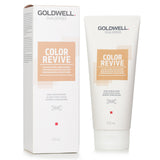 Goldwell Dual Senses Color Revive Conditioner for Dark Warm Blond, 200ml, enhances color and shine with UV brilliance.