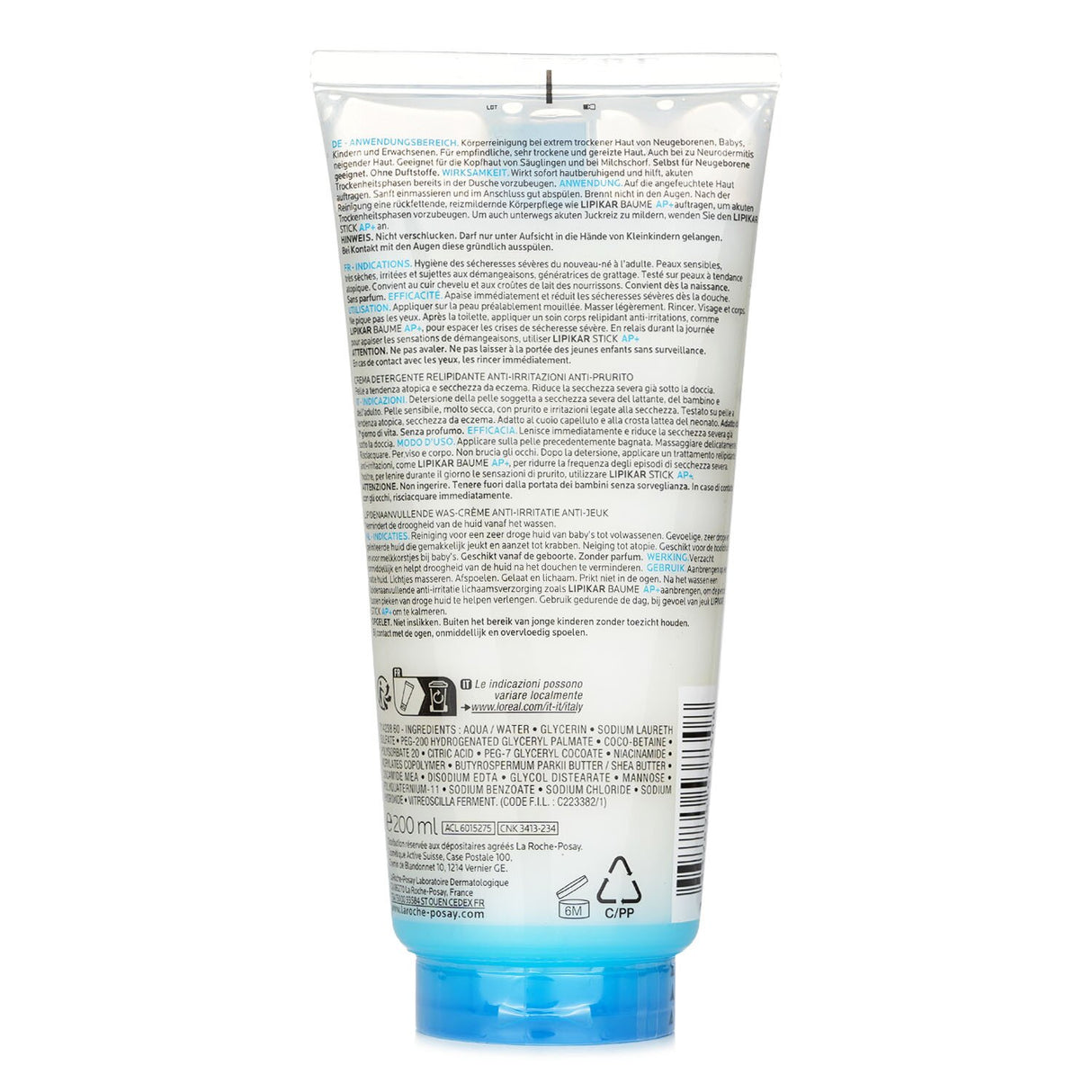 La Roche Posay - Lipikar Syndet AP+ Lipid Replenishing Cream Wash  - 200ml/6.7oz