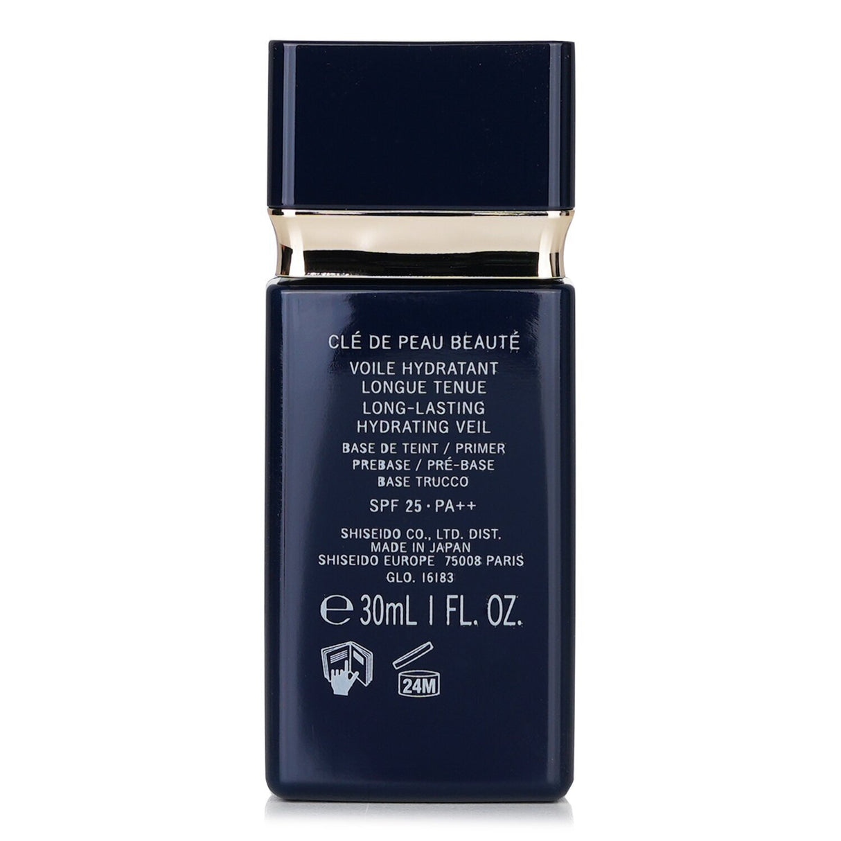 Cle De Peau Long Lasting Hydrating Veil SPF 25 in a sleek 30ml bottle, a radiant primer for hydrated, flawless skin.