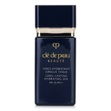 Cle De Peau Long Lasting Hydrating Veil SPF 25 in a sleek 30ml bottle, ideal for radiant skin and flawless makeup application.