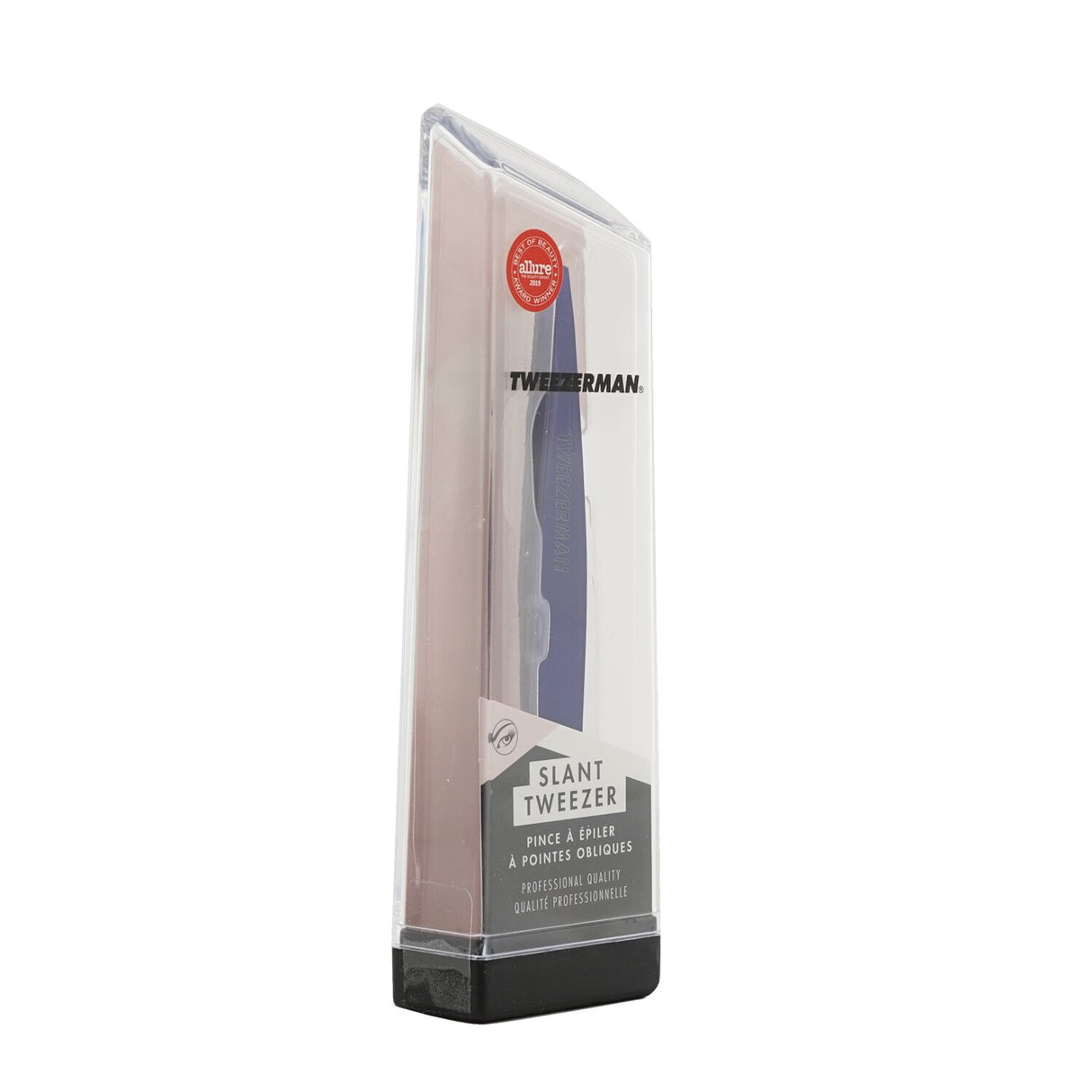 Cobalt Slant Tweezer from Tweezerman, featuring precision stainless steel tips for flawless eyebrow grooming.