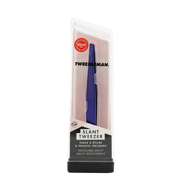 Cobalt Tweezerman Slant Tweezer with precision tips for flawless eyebrow shaping and grooming.