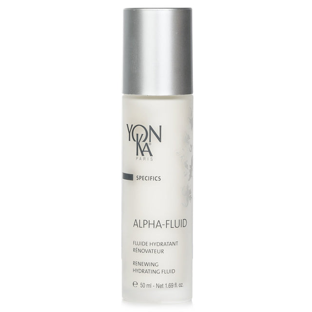 Yonka Alpha-Fluid is a renewing hydrating treatment with fruit acids, ideal for sensitive skin, promoting a radiant complexion.