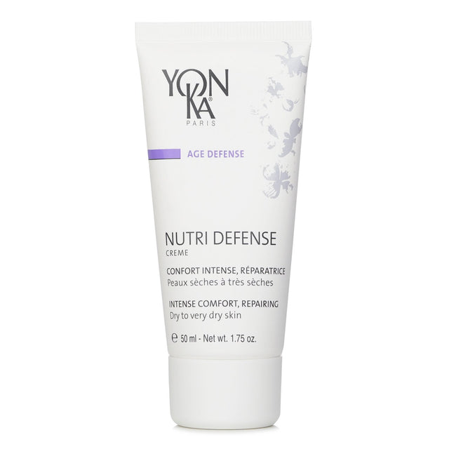 Luxurious Yonka Age Defense Nutri Defense Creme with Inca Inchi Oil for deep hydration and comfort for dry skin.